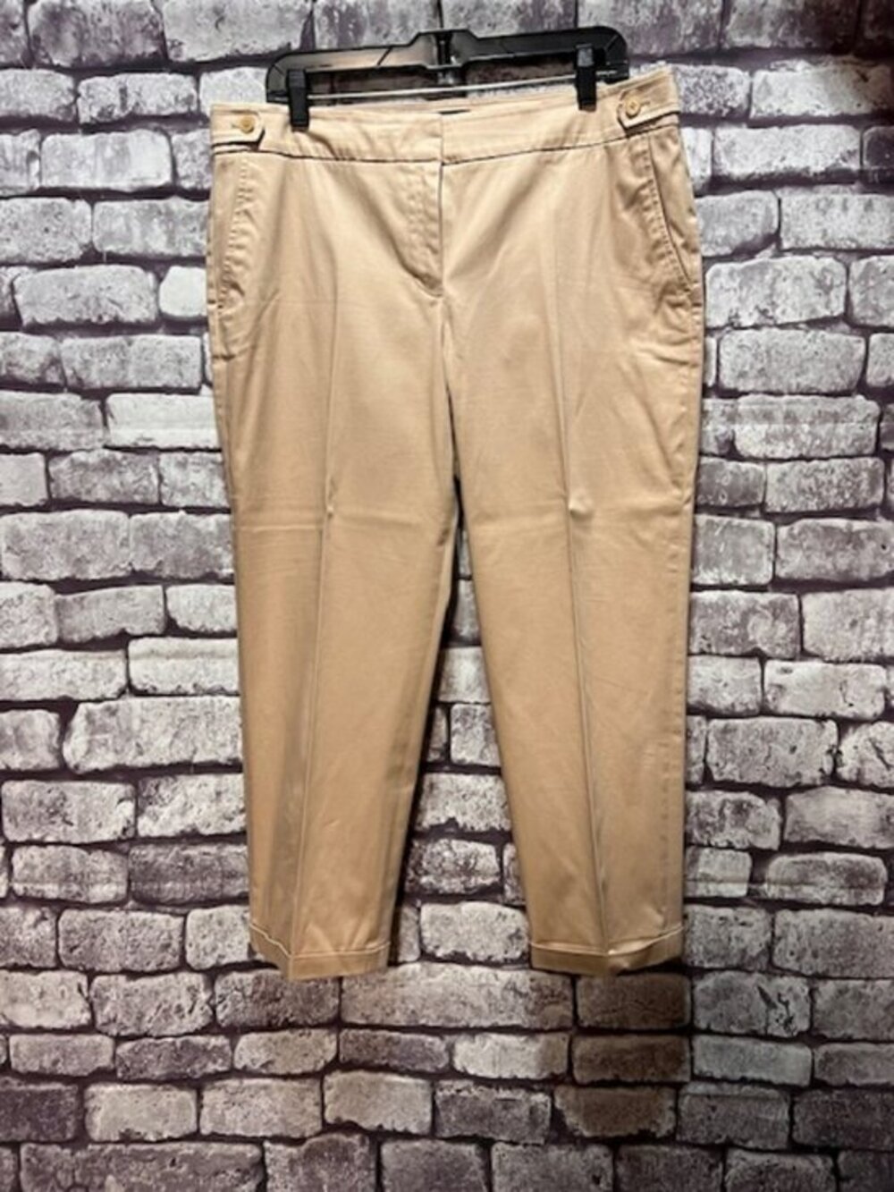 Talbots Khaki Signature Fit Crop Pants Size 14